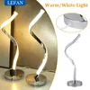 Floor Lamps Modern LED Spiral Table Light White Warm Living Room Acrylic Metal Eye Protection Reading Learning Desk Bedside Lamp