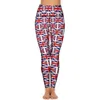 Aktywne spodnie UK Flagi Drukuj Legginsy Pockets British Union Custom Yoga Push Up Trening Gym.