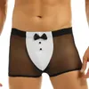 Calzoncillos Hombres Conjunto de lencería Adulto Bailarina Accesorios de disfraces Bowknot Collar Puño con malla Boxer Shorts Back Ear Ropa interior Ropa de dormir