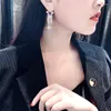 Kolczyki Dangle Fyuan Fashion Long Tassel Crystal for Women 2024 Bijoux luksus błyszcząca złota kolor biżuterii prezenty