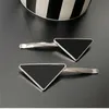 Triangle letter designer hair clips engraving enamelled small makeup snap clip for women black vintage popular classical hairpin chic hair accessories ZB046 E4