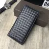 Borsa intera Suppy di fabbrica Vari portafogli in pelle intrecciata a mano Portafoglio lungo autentico Borsa intera per porta carte da uomo Porta carte Gif266T