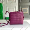 Top Loop Sheep Skin Small Squares Bag Fashion Designer Woven Armpit Bag's Horizontal Square Rope Camera Bag Size Single Should260V