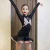 Scene Wear Black Butterfly Dance Sports Costume Latin Competition Dress for Girls Suit Clothing Dancing