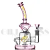 Recycler Waterpijpen Waterpijp Dab rig Vortex Effect Wax Bong Glazen pijpen Bedwelmende Tornado-pijpen Booreilanden Waterpijp met kom Kwartsbanger