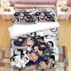 Sängkläder set anime nagatoro 3d tryckt set kung täcke täcke kudde fall med vuxna barn sängkläder sängkläder 01