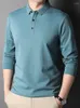 T-shirt Mat's Polos Mulberry Silk z długim rękawem 2024 Lato stałe kolorowe ubranie ubrania Koreańska wersja Business Casual Shirts