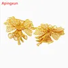 Dingle örhängen apingxun 2024 design bowknot örhänge dubai guld färg afrikanska arabiska etiopiska kvinnor brud bröllop smycken flickor fest gåvor