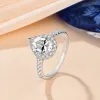 Ringar Attagems Pear Cut 2.0ct D Color VVS1 Luxury Moissanite Ring 925 Sterling Silver Pure 18K 14K 10K 10 Gold Engagement Ring for Women