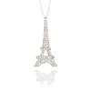 Magia Ikery Zircon Cristal Clássico Paris Torre Eiffel Colares Pendentes Rosa Cor de Ouro Moda Jóias para mulheres MKZ1392287F