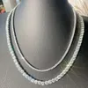 2mm Wide Gold Plated d Color Moissanite Diamond Necklace/bracelet 925 Silver Tennis Chain for Woman Elegant Jewelry