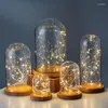 Bottles 2sets/pack Diameter 9cm Different Height Glass Dome Deocration Luminous Base Transparent Cover Wedding Favor Gift