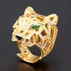 Ringe ZlxGirl Schmuck Gold Leopard Form Tierringe für Männer Hochzeit Schmuck Dubai Gold Farbe Männer Finger Ringe Geschenke Anel Aneis