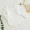 Rompers Toddler Baby Girl Boy tröja Bodysuit Autumn Winterkläder Långärmad solid färg stickad Jumpsuit för födda kläder