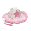 Berretti a tesa larga rosa cappello femminile cowgirl addio al nubilato copricapo moda