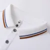 Marque Polo Men Hommes à manches courtes Polo Casual Polo T-shirt Spring Automne Male Solid Stand Collars TEES 240111