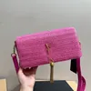 Bolso de diseñador con cadena y borlas, bolso con solapa de paja, bolso de hombro, bandolera, billetera para mujer y niña, bolso para tarjetas, bolso para las axilas