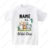 عائلة مطابقة ملابس العائلة مطابقة حديقة حيوانات حديقة حيوان عيد ميلاد tshirt البرية One Compley Kids Boy Shirt Party Tshirt أطفال الزي مخصص الاسم المخصص