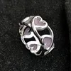 Cluster Ringen Foxanry Vintage Punk Roze LIEFDE Hart Engagement Voor Vrouwen Mode Eenvoudige Holle Geometrische Handgemaakte Party Sieraden Geschenken