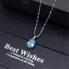 Kettingen Aquamarijn edelstenen diamanten hanger kettingen voor vrouwen drop blauw kristal wit goud zilver kleur choker sieraden geschenken bijoux