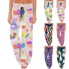 Women's Pants Casual Fashion Comfort Pajama Easter Print Drawstring Wide Leg Woman Jumpsuits 2024 Female Clothing