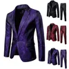 Mens Tracksuits Suit Slim 2-Piece Blazer Business Wedding Party Jacket Coat Pants Winter For Men Black Prom Suits