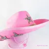 Berets à prova de sol para strass estrela fedora chapéu cowboy com borda de rolo ocidental h dropship