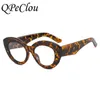 Sunglasses 2022 New Fashion Sexy Cat Eye Glasses Women Vintage Stripe Frame Optical Anti-blue Eyeglasses Female Leopard Oculos Spectacles J240226