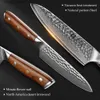 Kök knivar xinzuo 5 Utility Knife Damascus Steel Kök Knife Rostfritt stål Kock Cleaver Peeler Fruit Meat Cleaver Knife Q240226