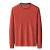 Men's Polos Spring Shirt Waffle Long-Sleeved T-shirt Round Neck Trend Sweater Undershirt