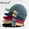 Erkekler Kısa Brim Beyzbol Şapkası Erkekler Retro Yıkalı Pamuklu Tepeli Kapak Homme Soild Renk Snapback Şapkalar Hip Hop Bonnet Açık Güneş Visörleri