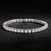 Beaded Luxury Hiphop Iced Out 4mm Cubic Zirconia Crystal Tennis Bracelets For Women Men Gold Color Silver Color Bracelet Chain Jewelry YQ240226