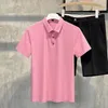 Polos masculinos 5XL-M Seda Gelo Respirável Camisa Confortável Manga Curta Solta Fit Polo Business T-Shirt Clotheser