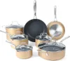 Köksredskap sätter Martha Stewart 12 -stycken tung mätare Aluminium Hard Anodised Premium Nonstick Set Induction Safe