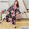 Familjmatchande kläder Mother Daughter Clothes Elegant Black Ethnic Floral Maxi Dress Middle East Muslim Parentchild Eid 230619 DRO DHXWRWR