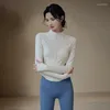 Chemises actives Costume de yoga pour femmes AI Automne et hiver Haut de sport Coupe ajustée Veste à manches longues zippée Portant des vêtements de fitness à l'extérieur