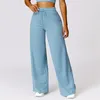 LL-8485 Pantaloni da yoga per donna Pantaloni da corsa Esercizio Pantaloni a vita alta per adulti Abbigliamento fitness Ragazze Pantaloni larghi spazzolati elastici Abbigliamento sportivo