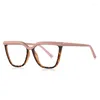 Sunglasses Frames 54mm Polygon Cat Eye Women Glasses Frame Fashion Clear Anti-Blu-Ray Lens Eyewear Men Optical Double Color 2160