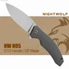 Couteaux de cuisine Nightwolf NWN05 couteau pliant pour hommes froid tactique chasse survie Camping auto-défense outil de poche EDC D2 lame en acier G10 Q240226