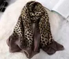 Görsel Akslar Vintage Leopar İpek Eşarp Kadınlar Sonbahar Kış Markası İpek Pashmina Shawl Folard Ladies Fashion Head Hicep Eşarpları 183416672