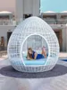 Camp Furniture Outdoor Hign Quality Wicker Garden Poolside Egg Shape Rattan Sunbed