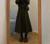 Two Piece Dress Woman's Autumn/winter College Style Plaid Woolen Suit Pleated Skirt Retro Casual Blazers Overskirt Two-piece Suits