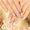 False Nails Round Edge Press-On Nail No Fading Short Christmas Artificial For Salon Expert And Naive Women Drop Delivery Health Beauty Otaud