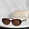 Owalne okulary przeciwsłoneczne 0088S Havana/Brown Gradient Women Luksusowe okulary Designer Uv400