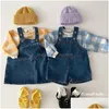 Tute per bambini Vestiti coreani Tute di jeans Summer Boy Button Fly Jeans Pantaloni per 636M 230609 Drop Delivery Abbigliamento premaman per bambini Dhupp