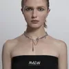 MASW Original Design Fashion Choker Necklace Trend Star Glass Pearl Brass Metal Chain Necklace Women Jewelry Gift 240222