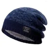 Berretti Cappello alto elastico Cappelli lavorati a maglia unisex alla moda e accoglienti con fodera in pile per l'elasticità autunno inverno Design streetwear caldo