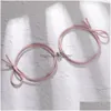 Chain 2Pcs Elastic Rope Chain Couple Bracelets Heart Pendant Lover Magnet Braided Magnetic Distance Friendship Bracelet Jew Dhgarden Dhmgt