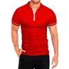 Herren Polos 2024 Sommer-Poloshirt, leichtes Revers, einfarbig, schmal geschnittenes Kurzarm-Poloshirt