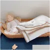 Couvertures Swaddling Ddling coréen polaire bébé enfants couverture ours broderie infantile literie moïse panier couffin er poussette ers dro dhs6o